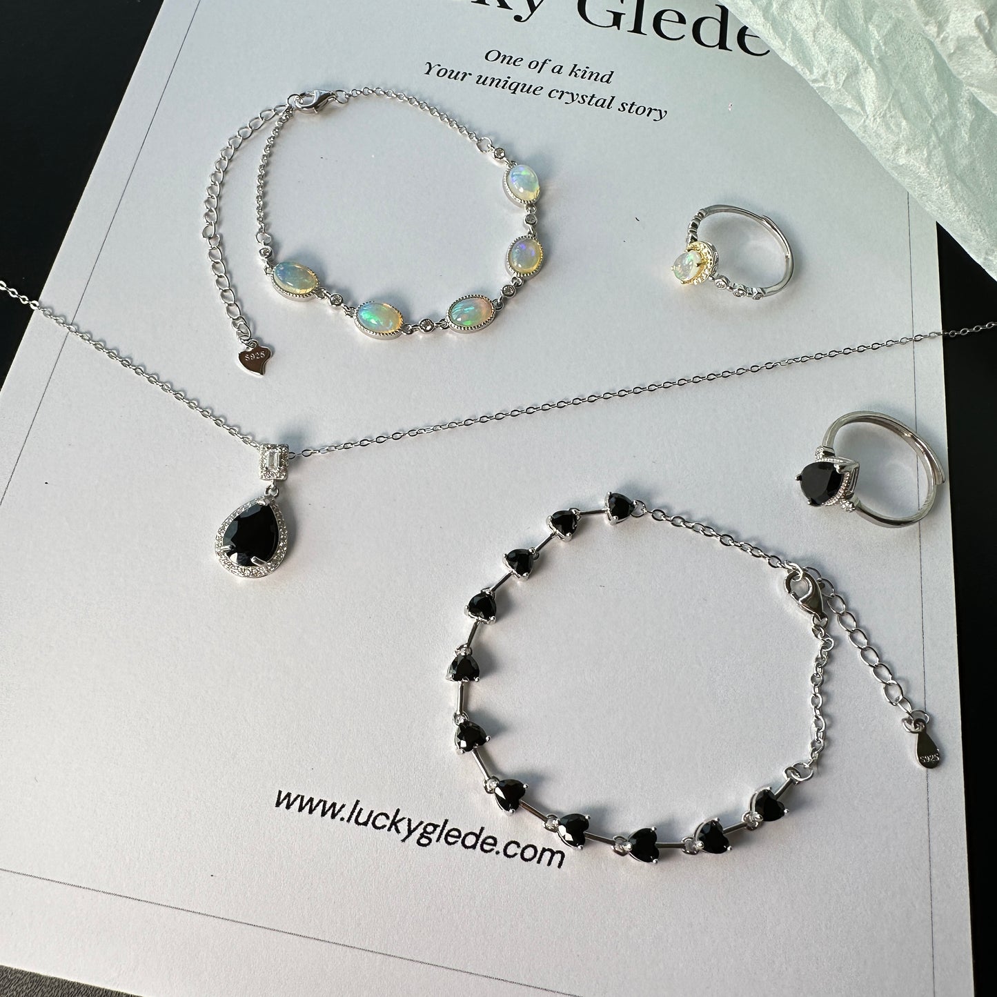 Natural Black Spinel Jewelry Set