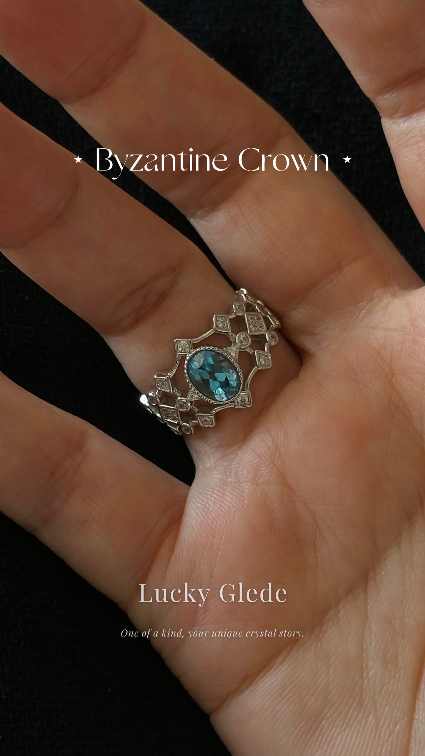 Vintage Charm Blue Topaz S925 Ring
