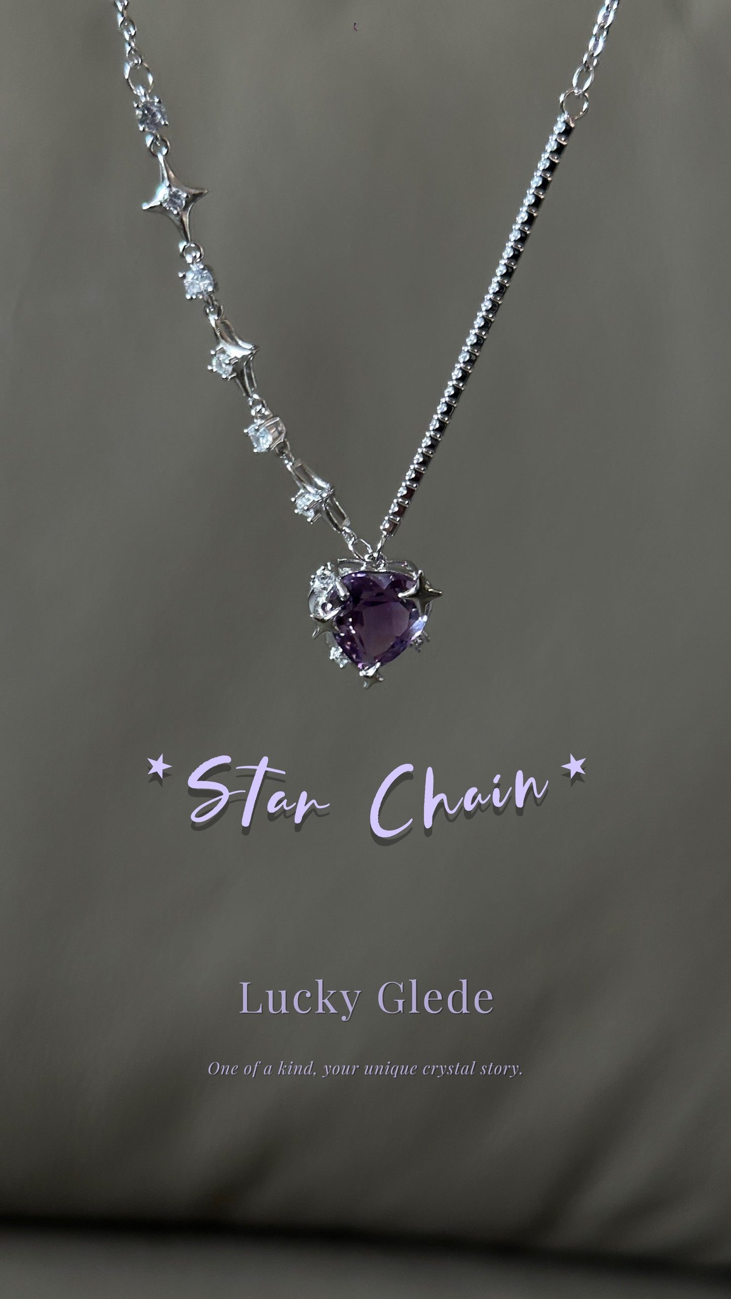 Star Chain Amethyst Necklace