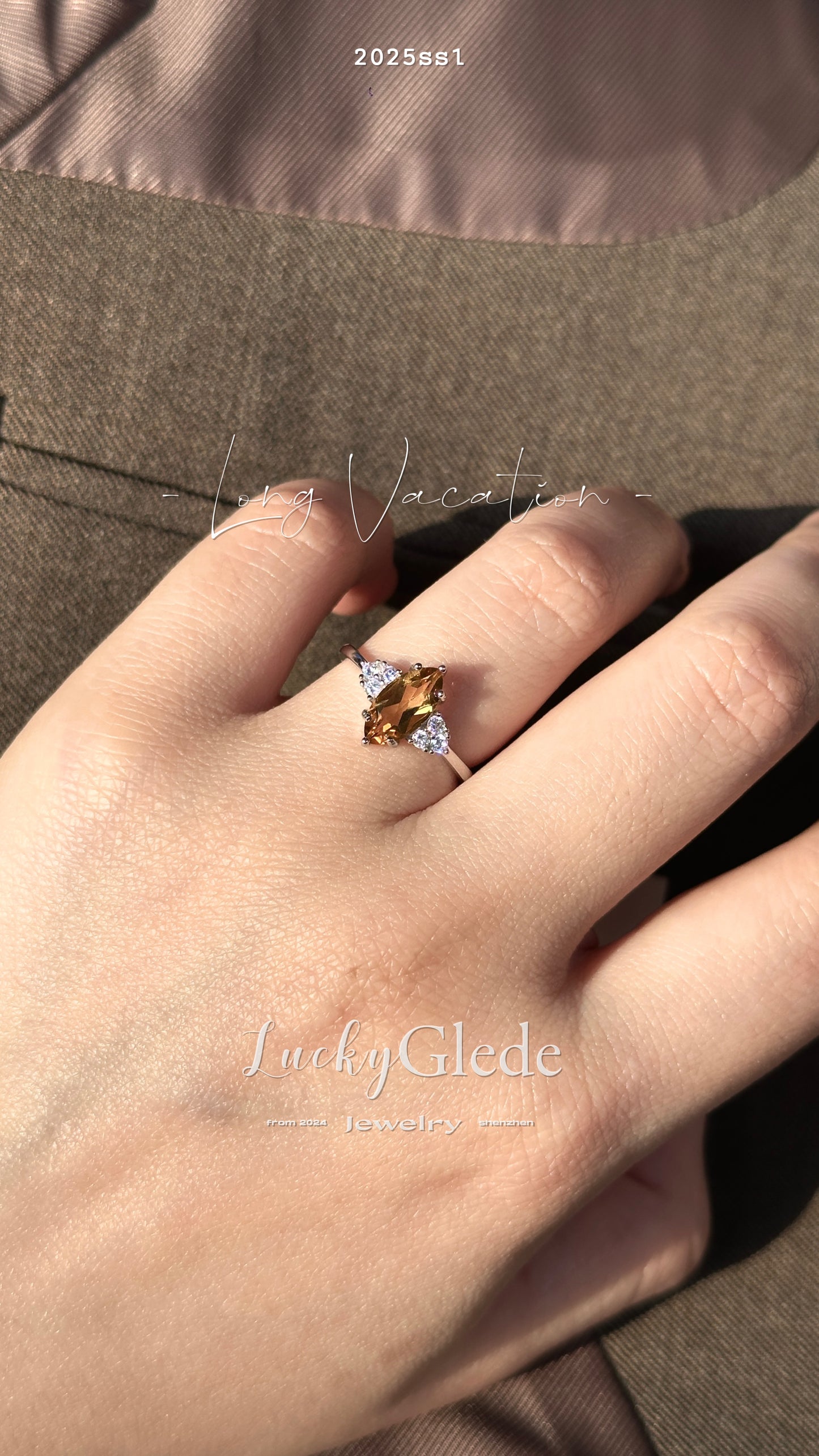 Long Vacation Citrine S925 Ring