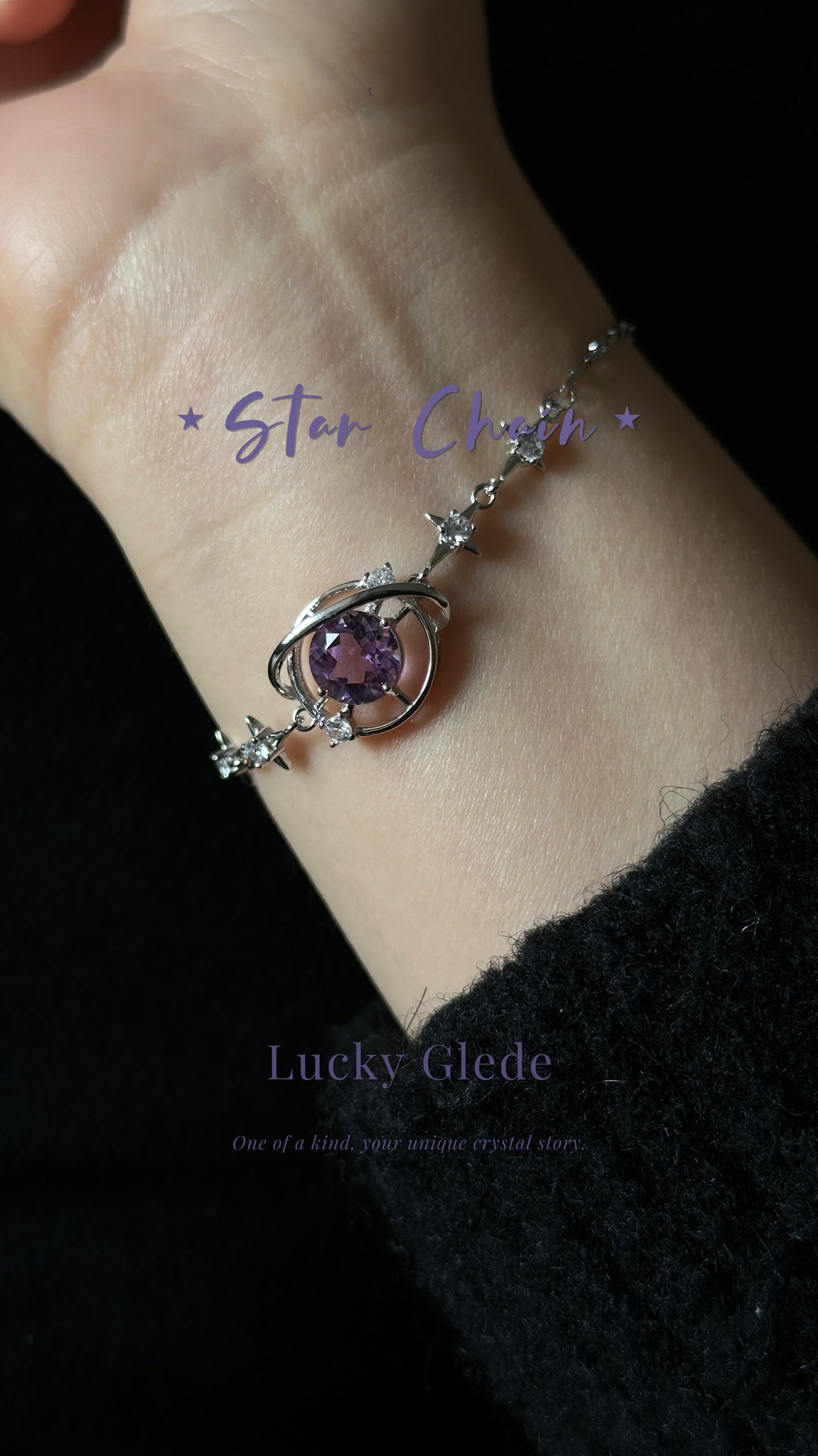 Cosmic Love Amethyst S925 Bracelet