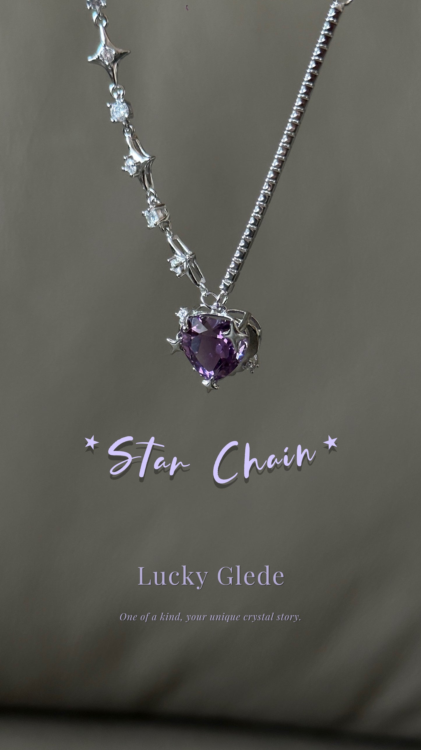 Star Chain Amethyst Necklace