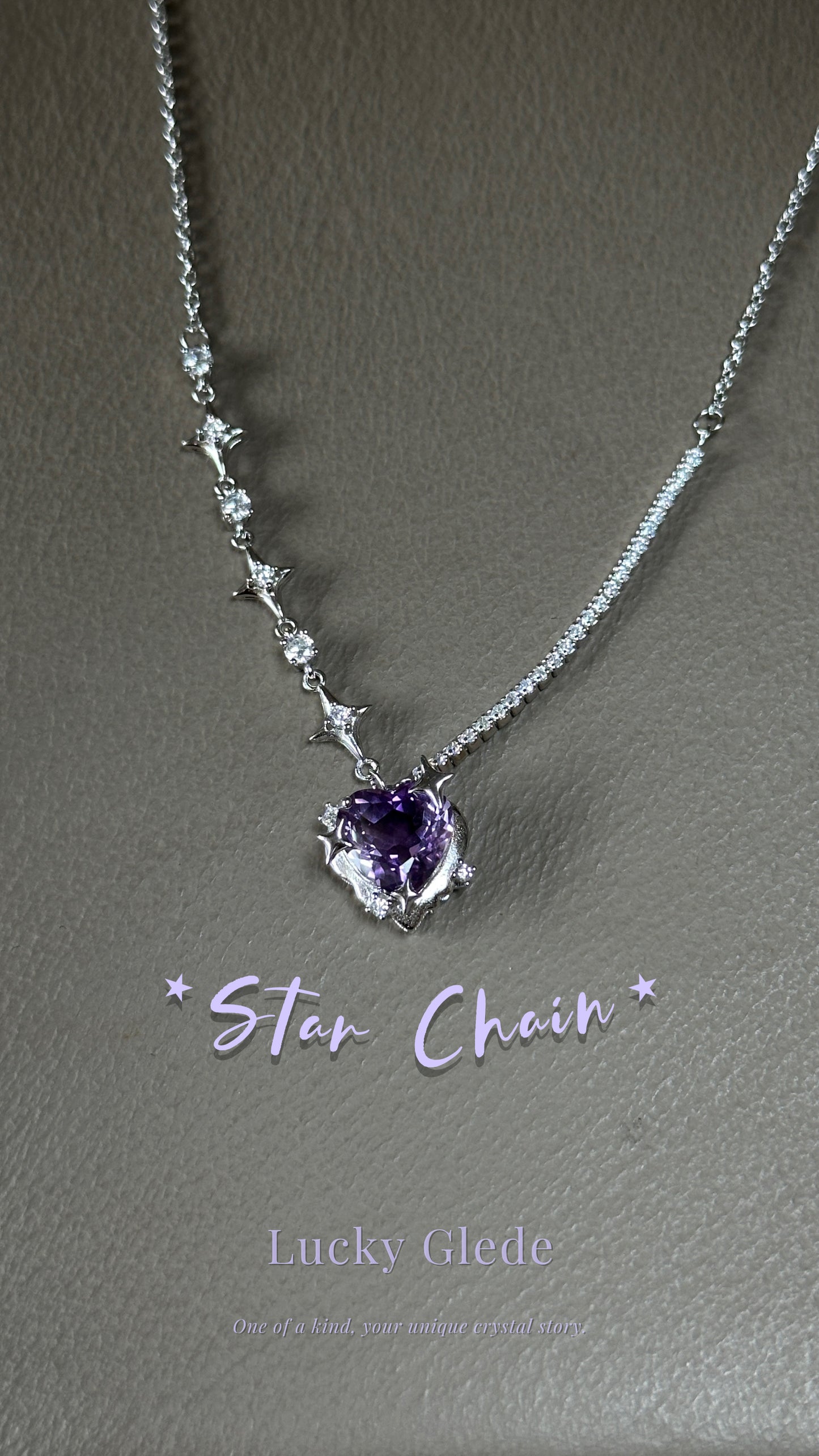 Star Chain Amethyst Necklace