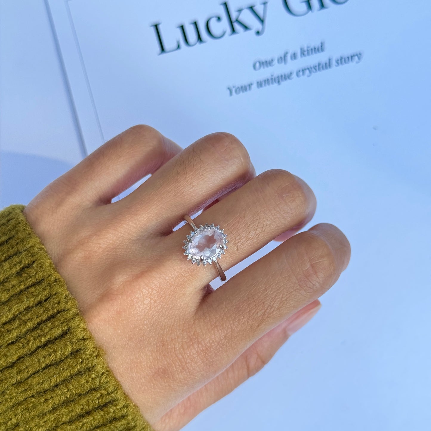 Sunshine Rose Quartz S925 Ring