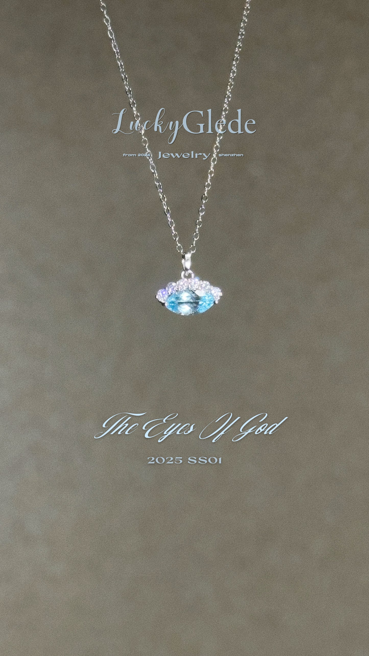The Eye of Ocean: Natural Blue Topaz Silver Necklace