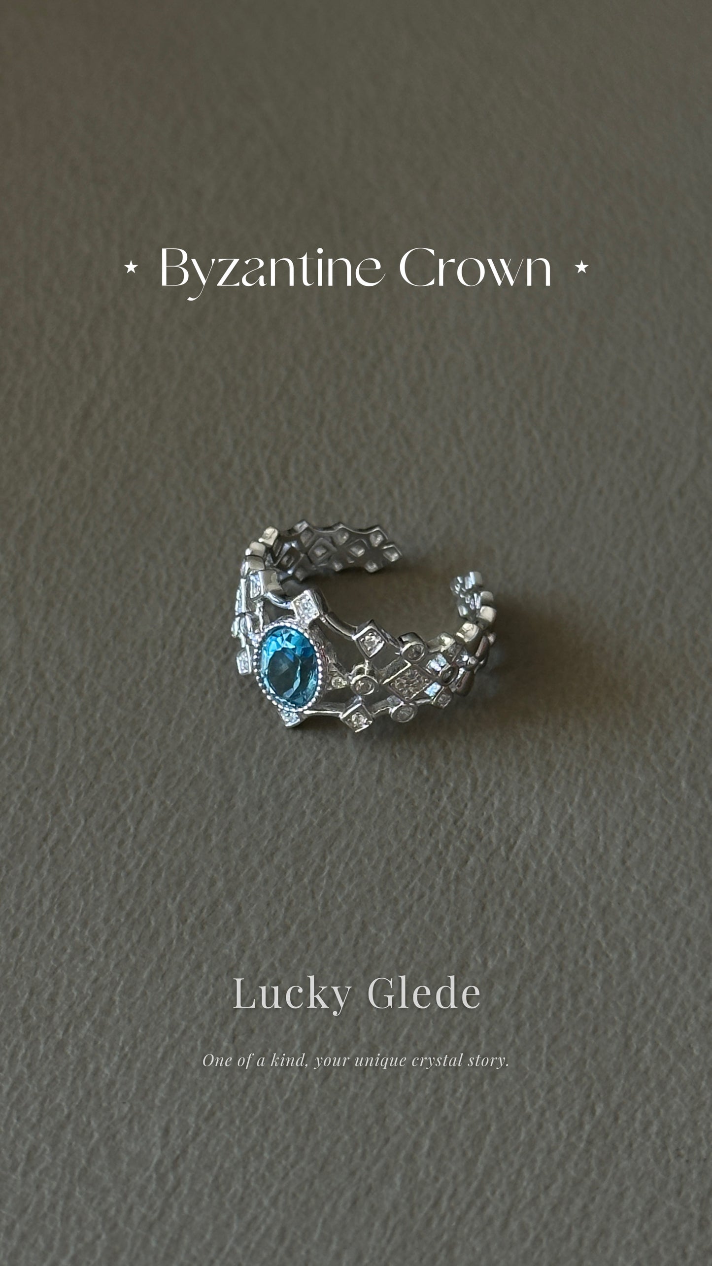 Vintage Charm Blue Topaz S925 Ring