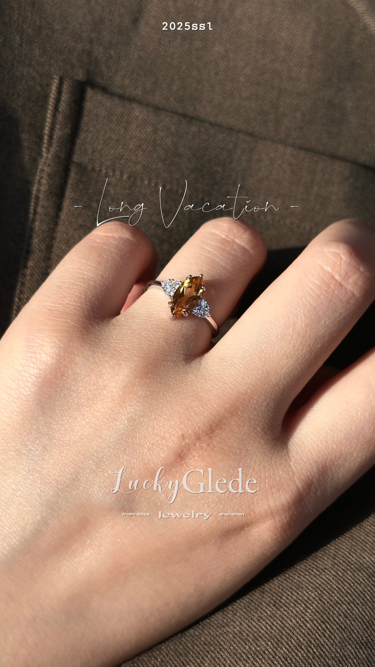 Long Vacation Citrine S925 Ring