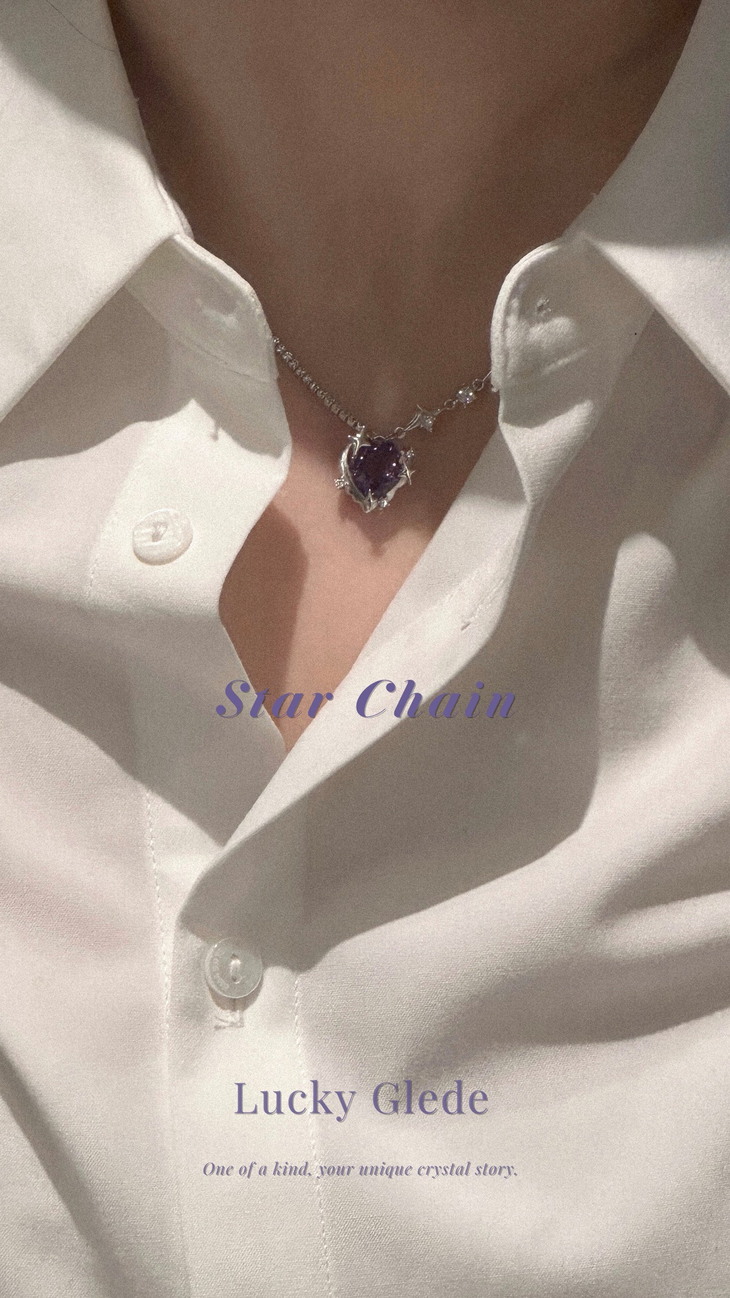 Star Chain Amethyst Necklace
