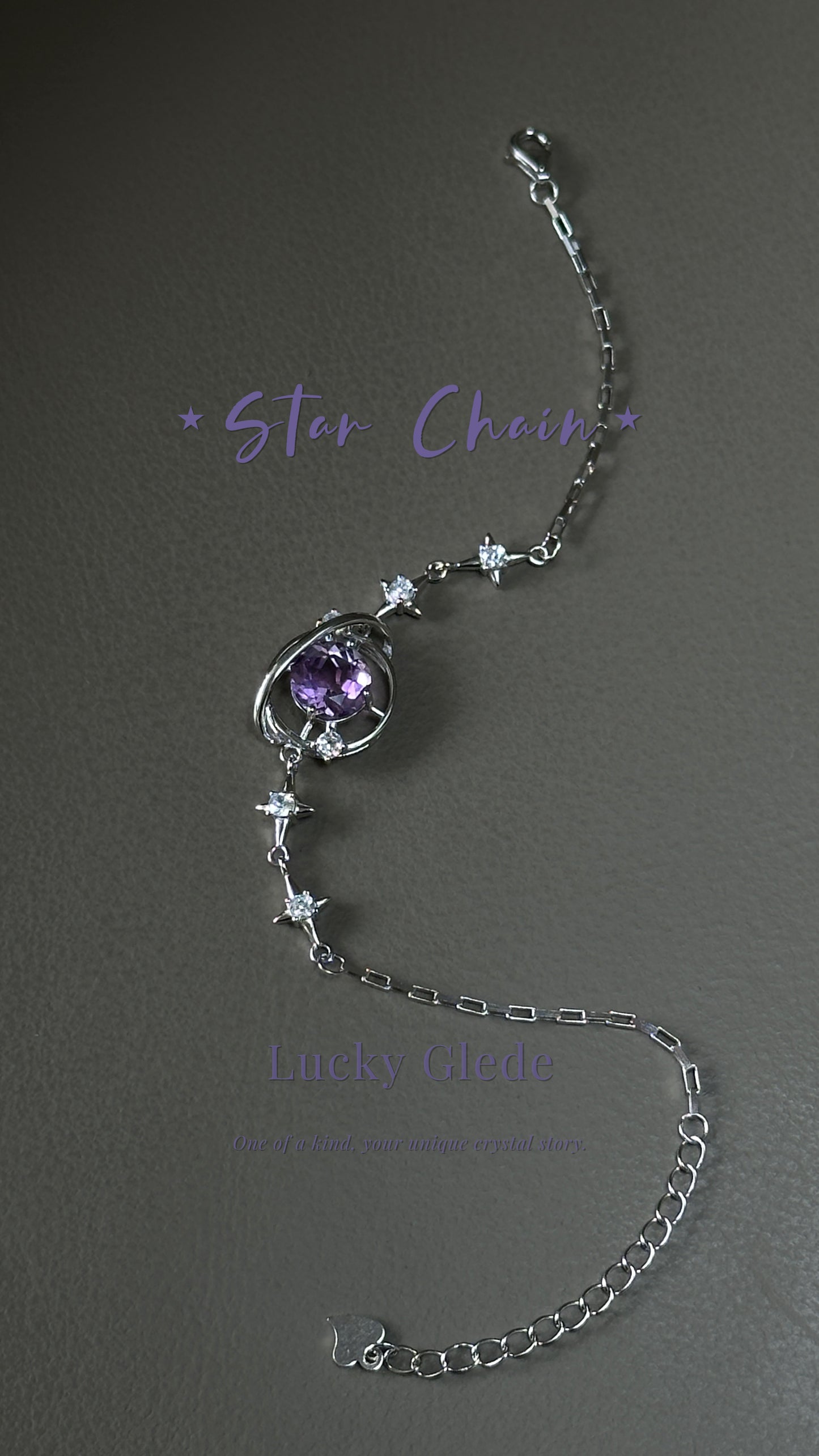 Cosmic Love Amethyst S925 Bracelet