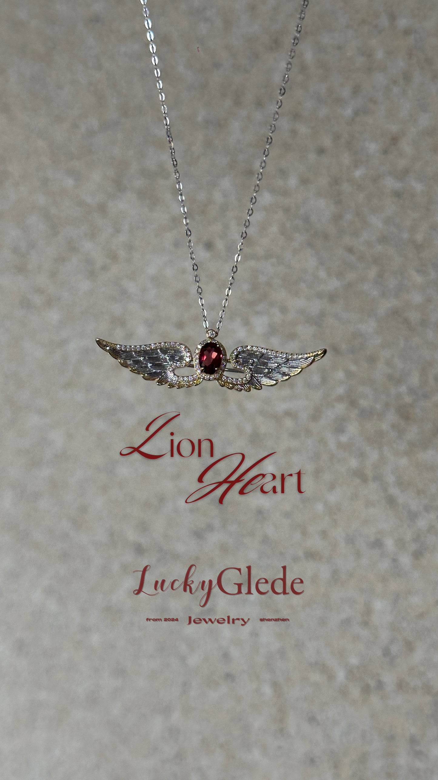 Wings of Liberty Versatile Brooch/Necklace-Garnet
