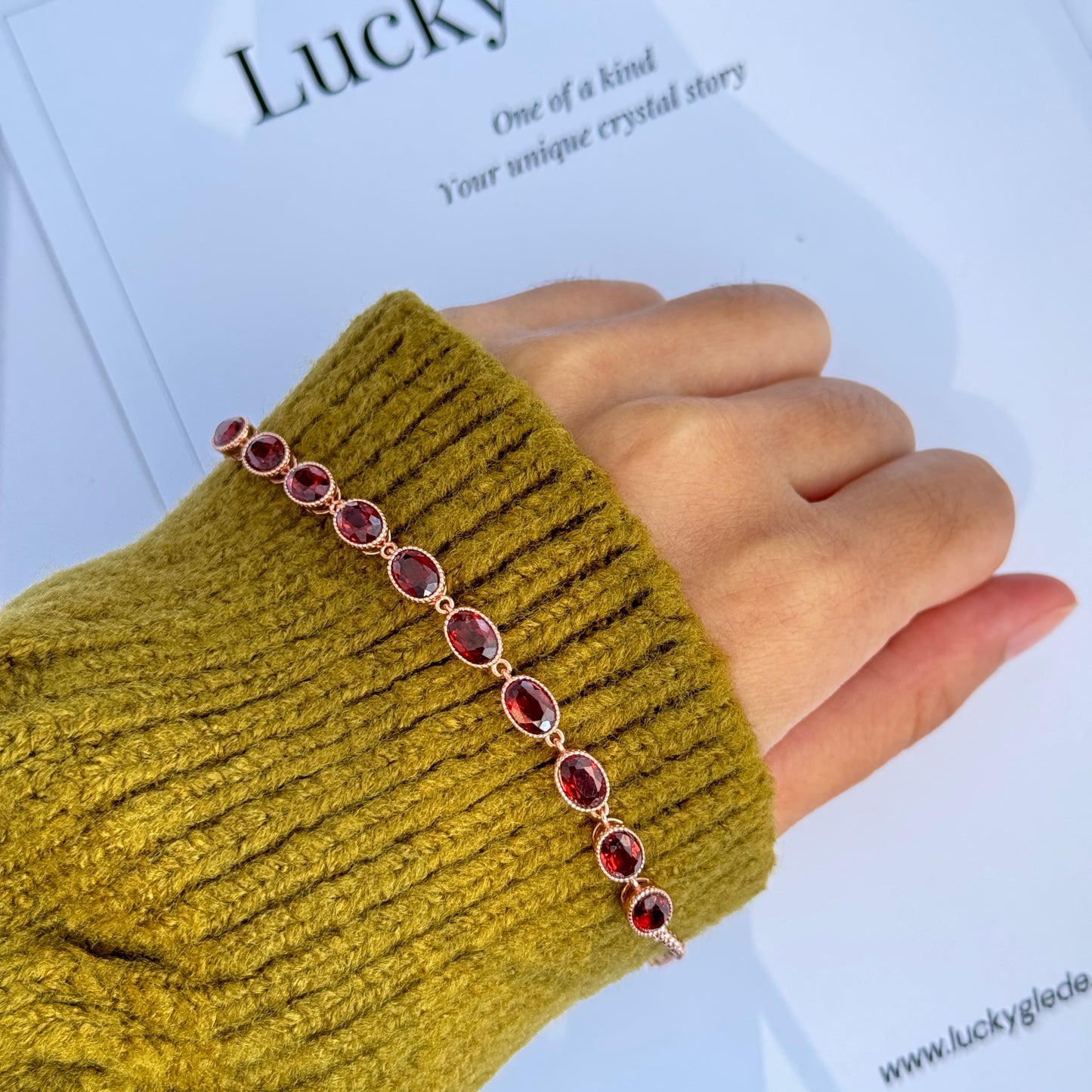 Phoenix Fire Garnet S925 Bracelet