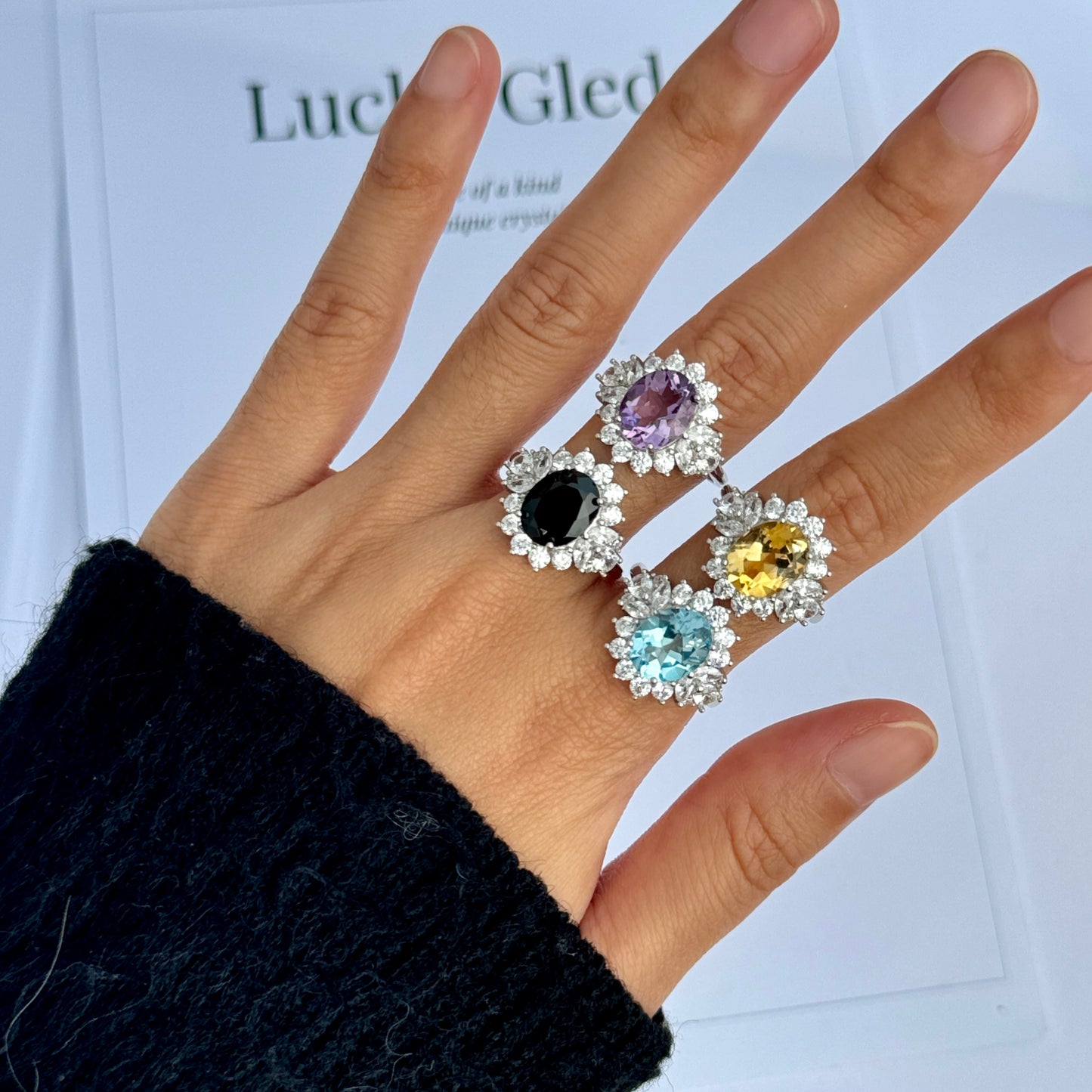 Midnight Bloom Amethyst S925 Ring