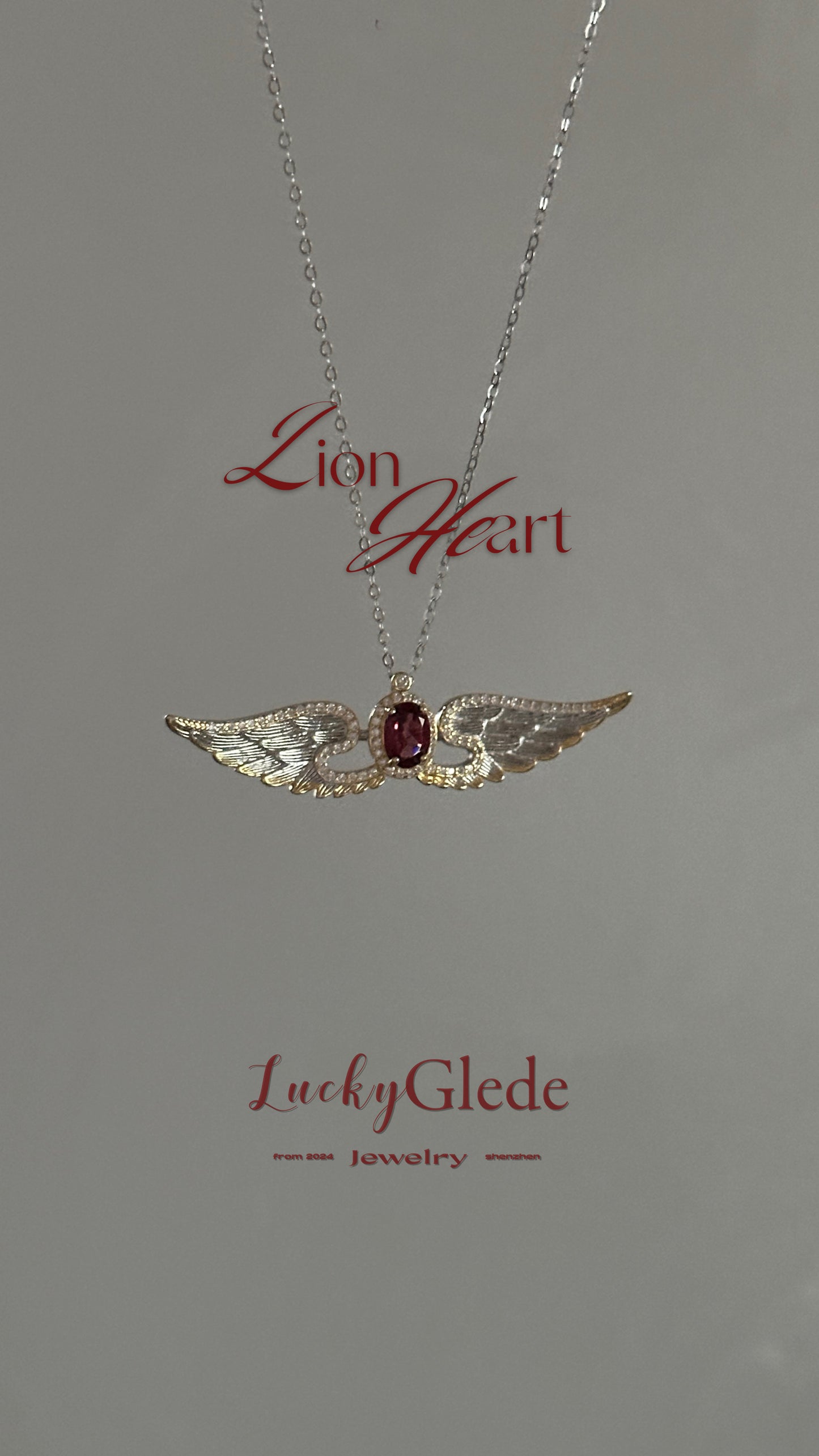 Wings of Liberty Versatile Brooch/Necklace-Garnet