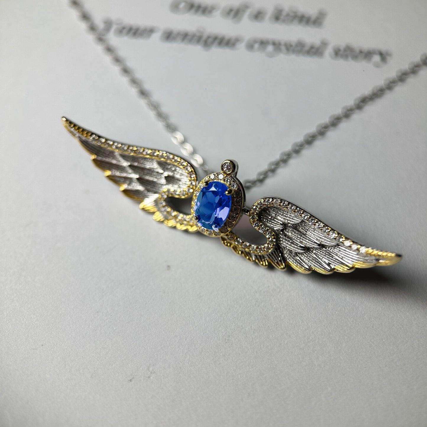 Wings of Liberty Versatile Brooch/Necklace-Sapphire