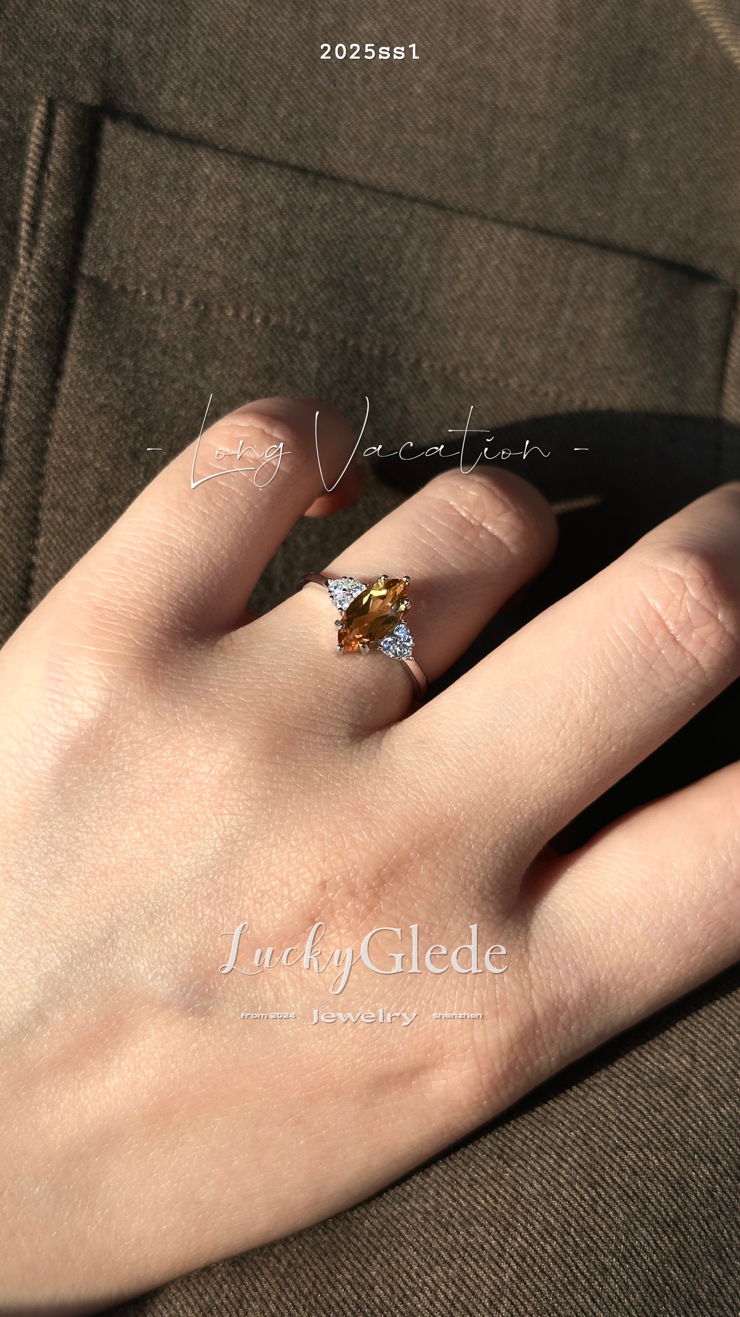 Long Vacation Citrine S925 Ring
