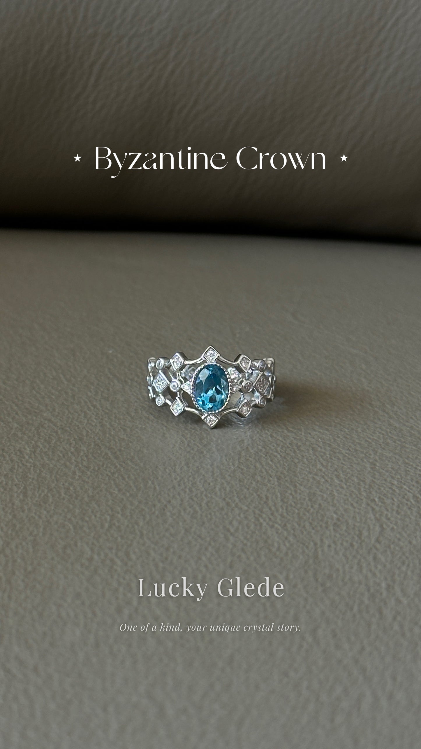 Vintage Charm Blue Topaz S925 Ring