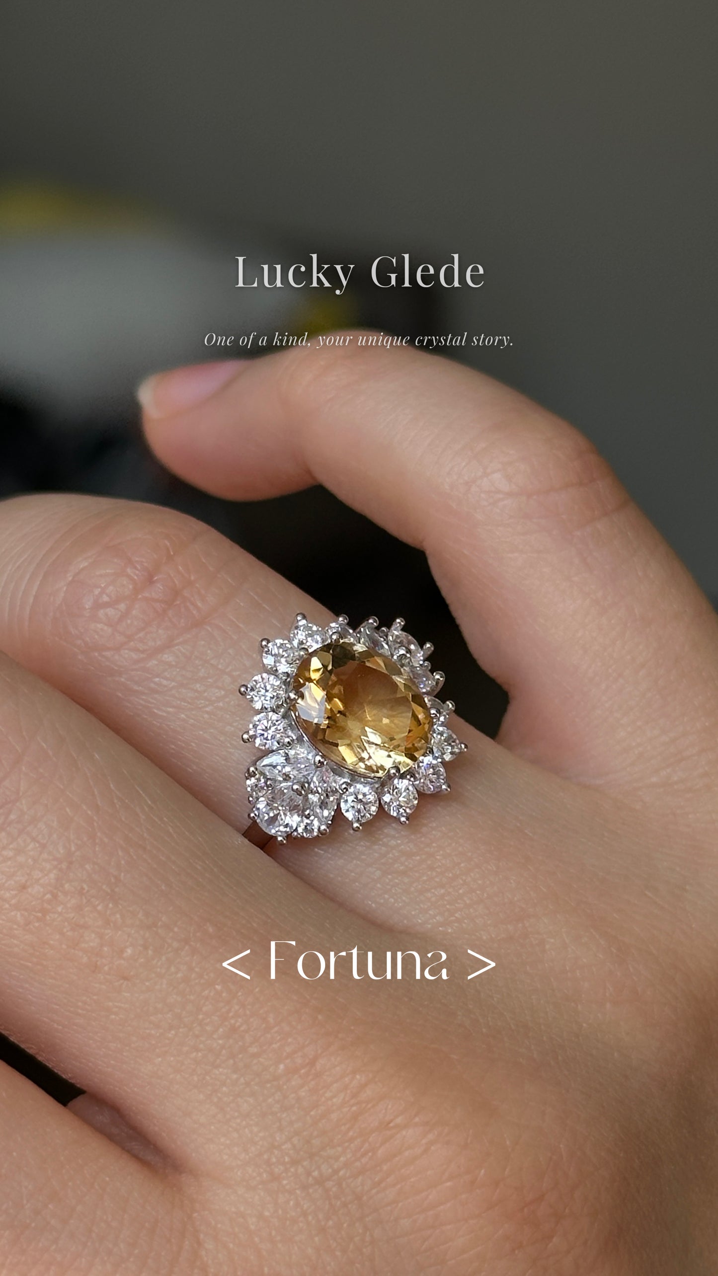 Midnight Bloom Citrine S925 Ring