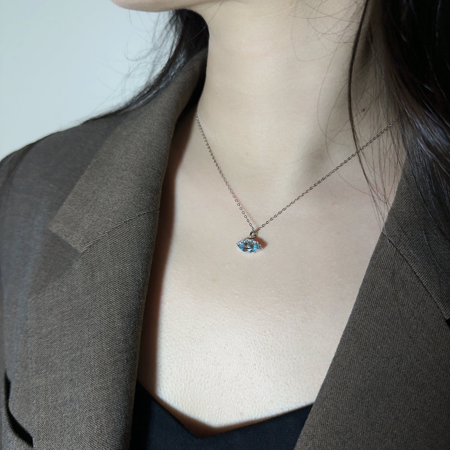 Natural Blue Topaz Jewelry Set