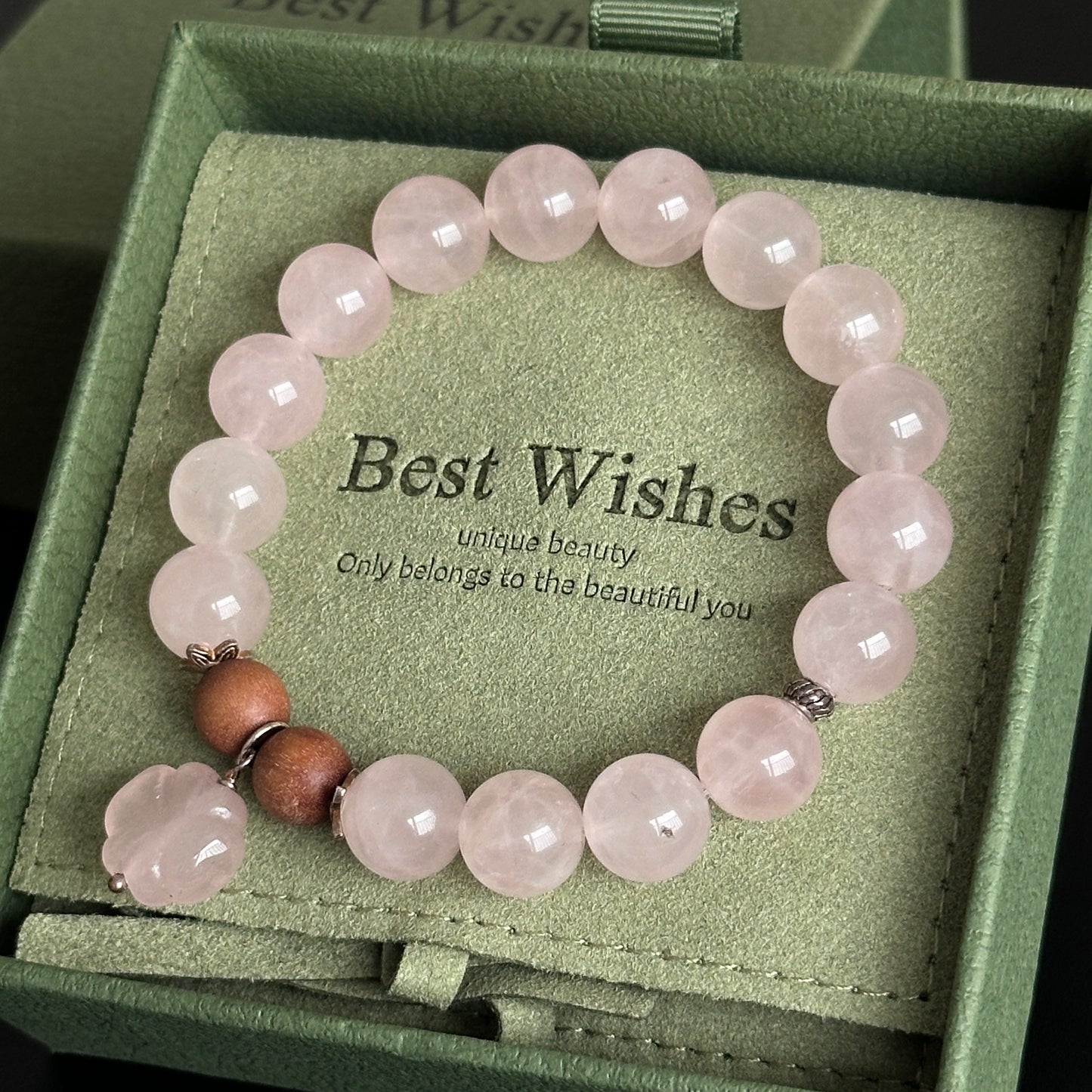 Rose Quartz Bracelet: S925 and Clover