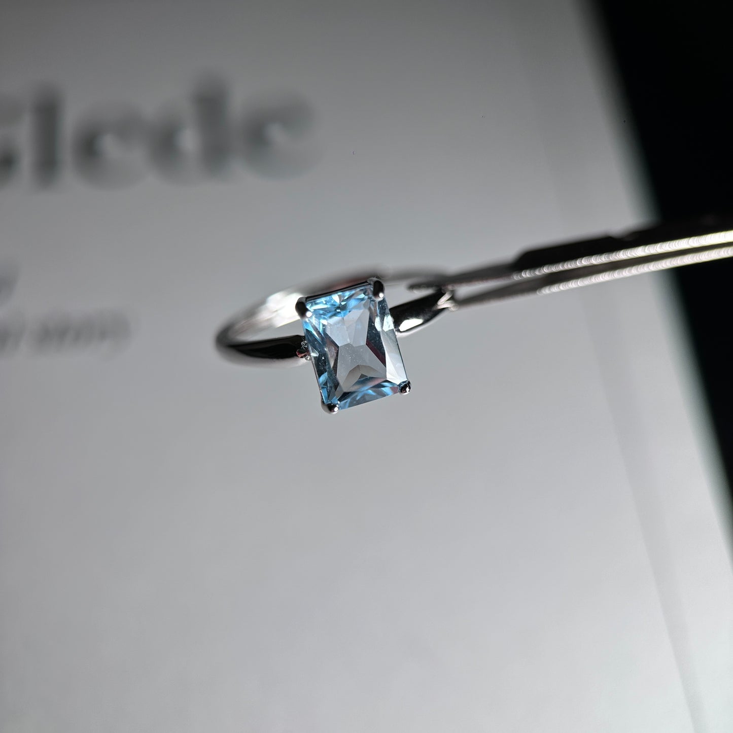 Wings/Teardrop/Square-Natural Blue Topaz Silver Rings Set