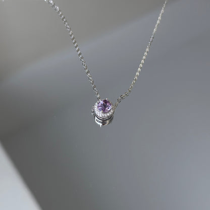 Sunflower: Natural Amethyst Silver Necklace