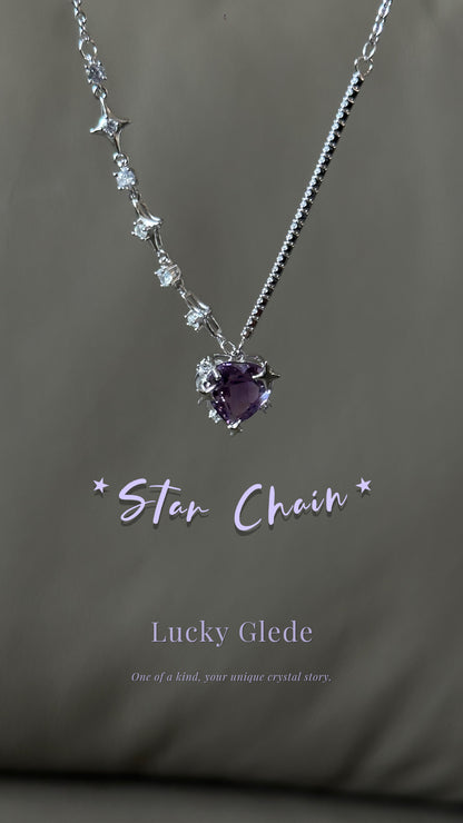 Star Chain Amethyst Necklace