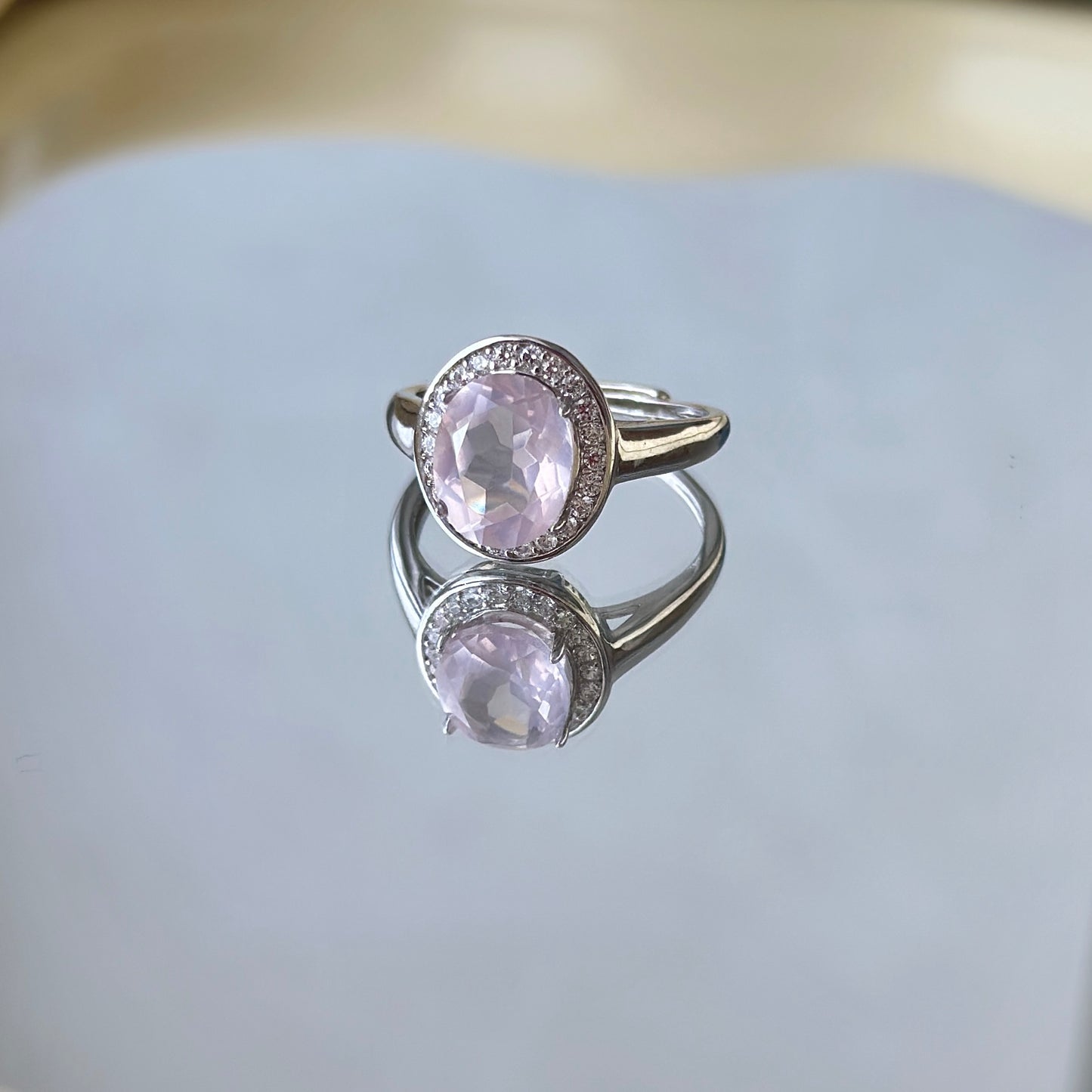 Cloud Stroll Rose Quartz S925 Ring