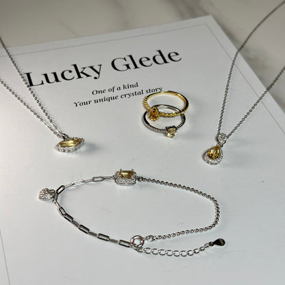 The Eye of Prosperity: Natural Citrine Silver Necklace