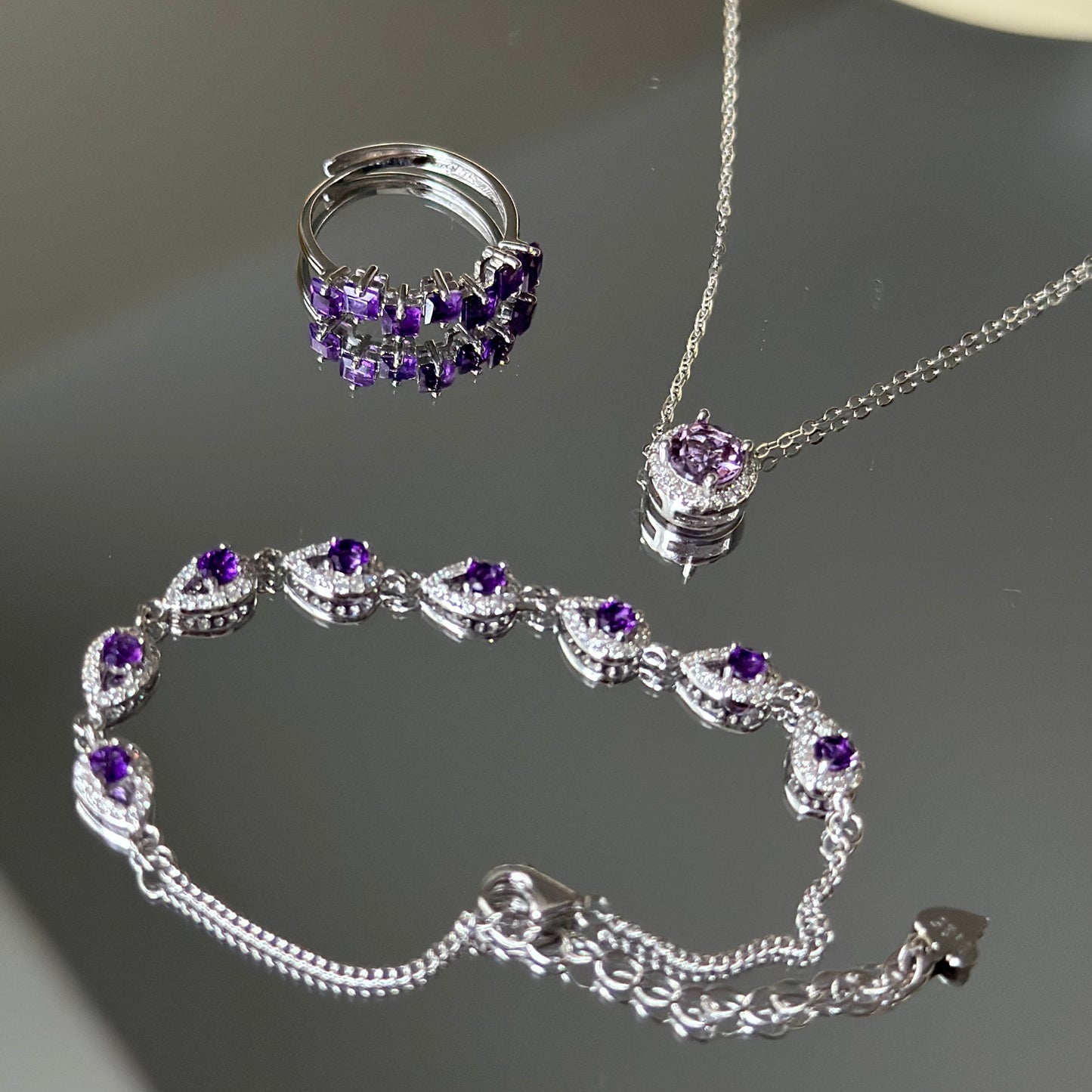 Natural Amethyst Jewelry Set