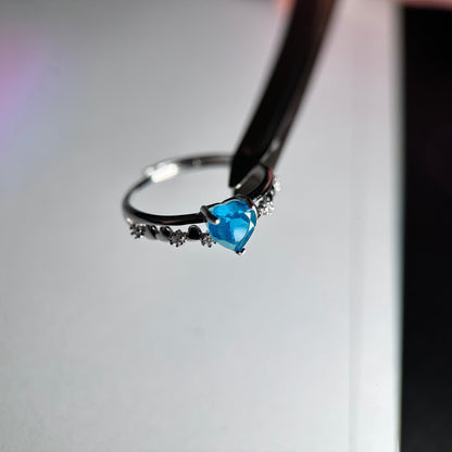 Heart Blue Topaz S925 Ring