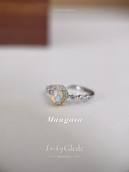 Natural Opal Stone Silver Ring