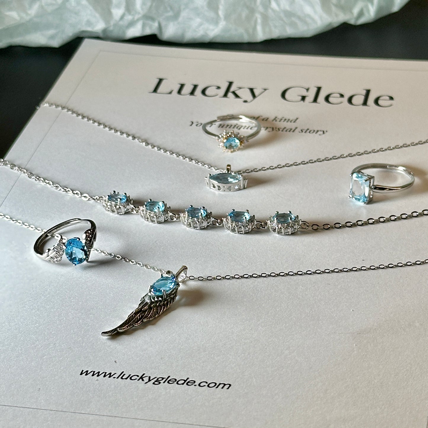 Natural Blue Topaz Jewelry Set