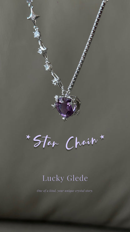Star Chain Amethyst Necklace