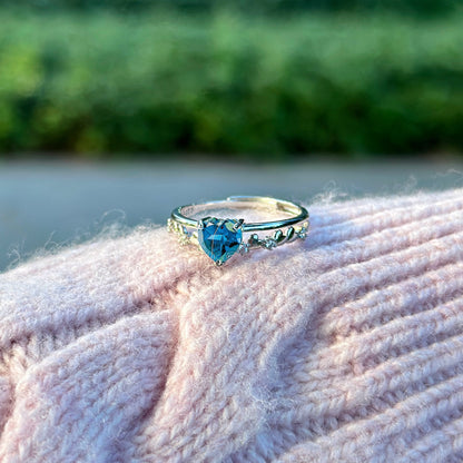 Heart Blue Topaz S925 Ring