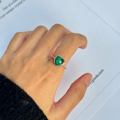 Heart Malachite S925 Ring