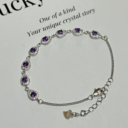 Lock & Lock: Natural Amethyst Silver Bracelet