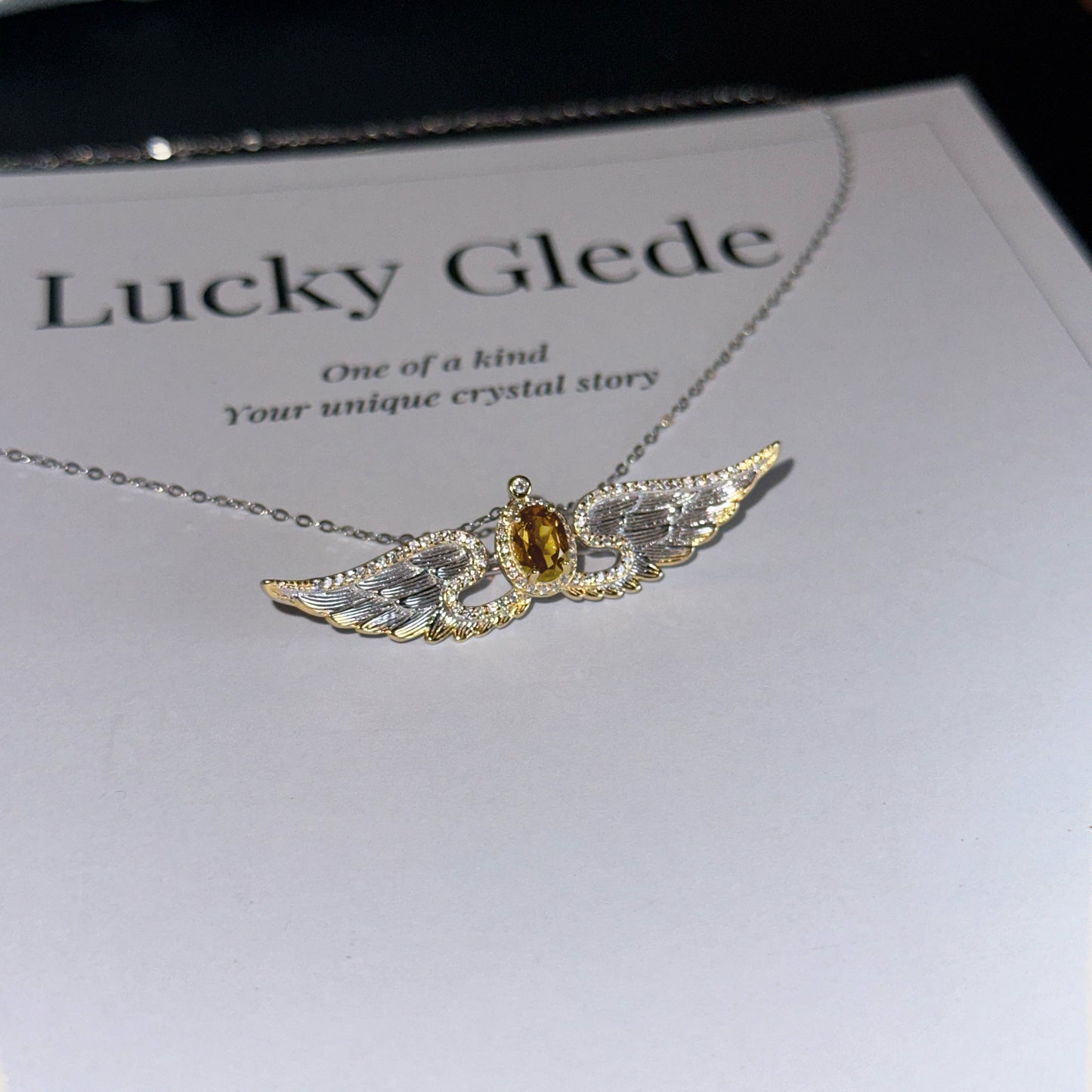 Wings of Liberty Versatile Brooch/Necklace-Citrine