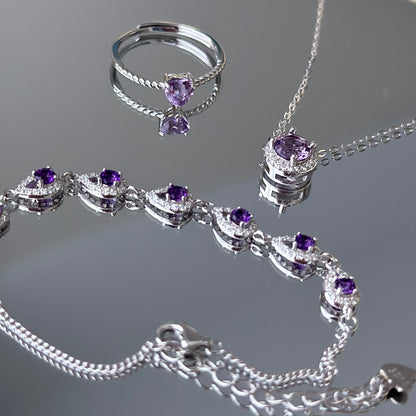 Natural Amethyst Jewelry Set