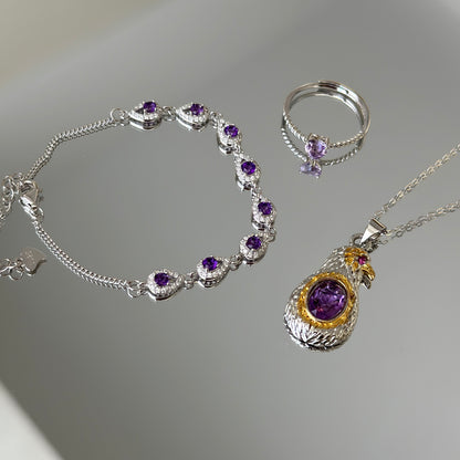 Natural Amethyst Jewelry Set