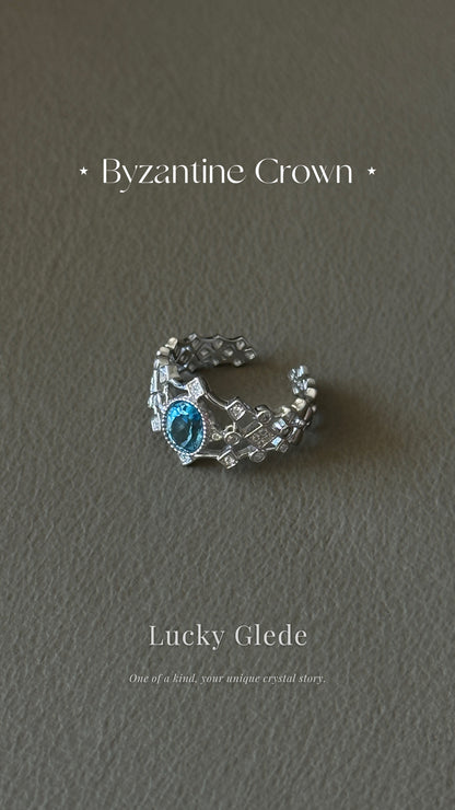 Vintage Charm Blue Topaz S925 Ring