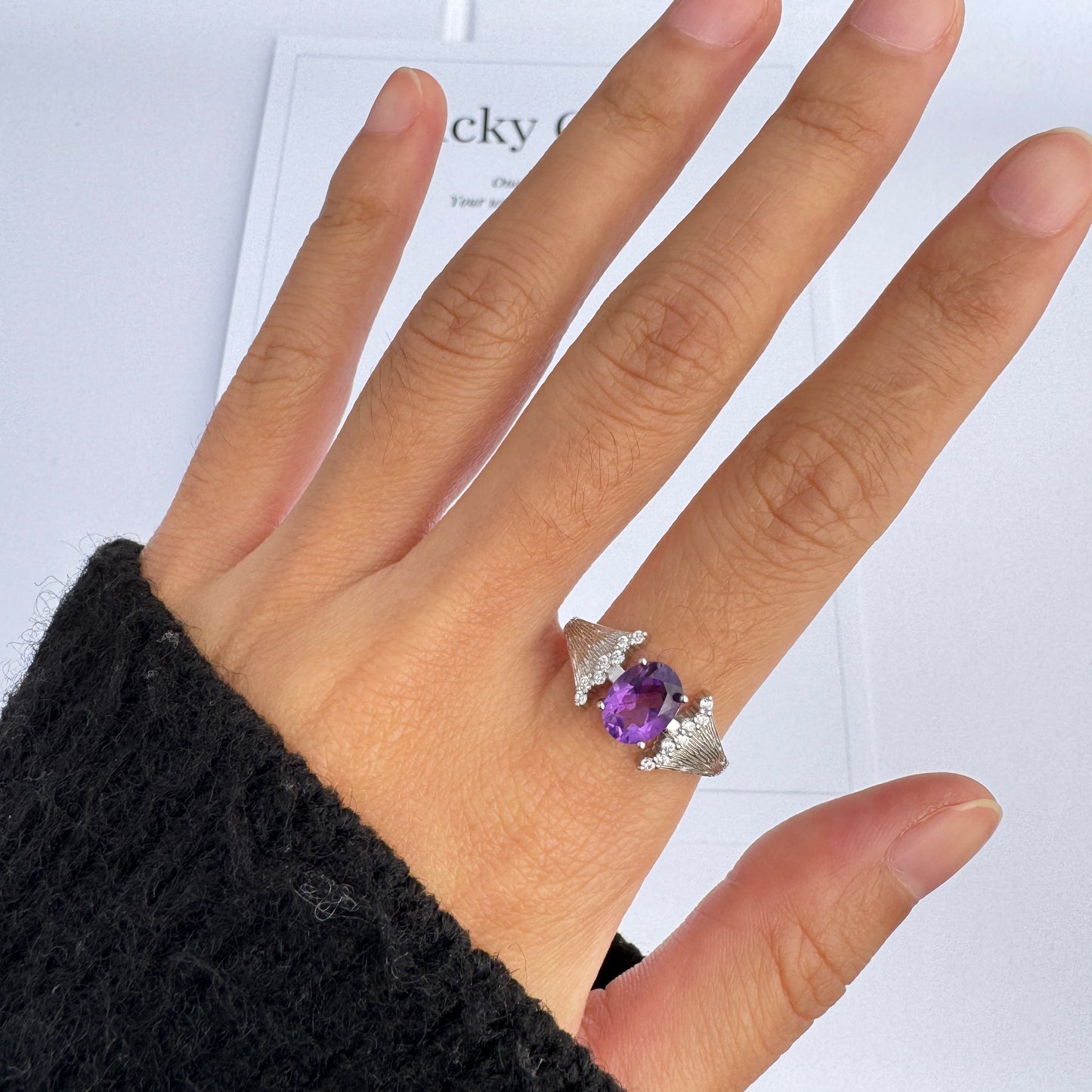 Mermaid Glow Amethyst S925 Ring