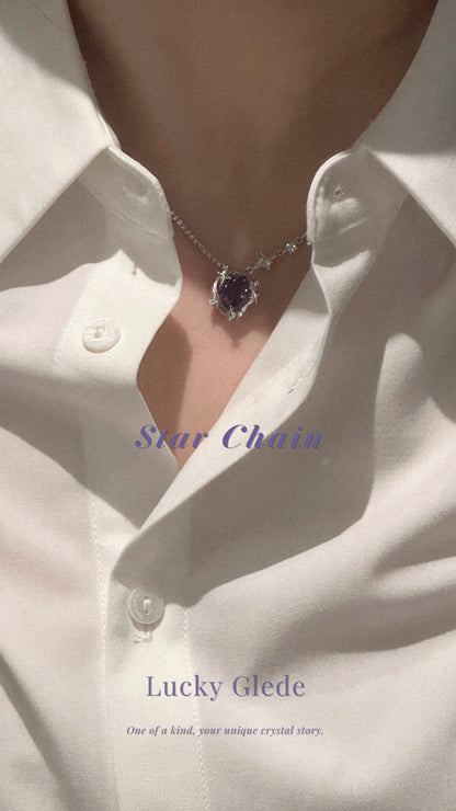 Star Chain Amethyst Necklace