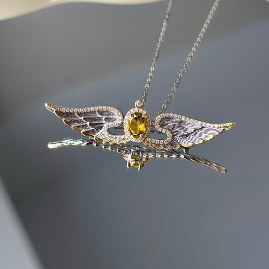 Wings of Liberty Versatile Brooch/Necklace-Citrine