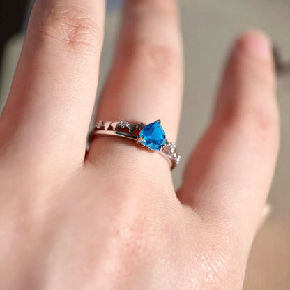 Heart Blue Topaz S925 Ring