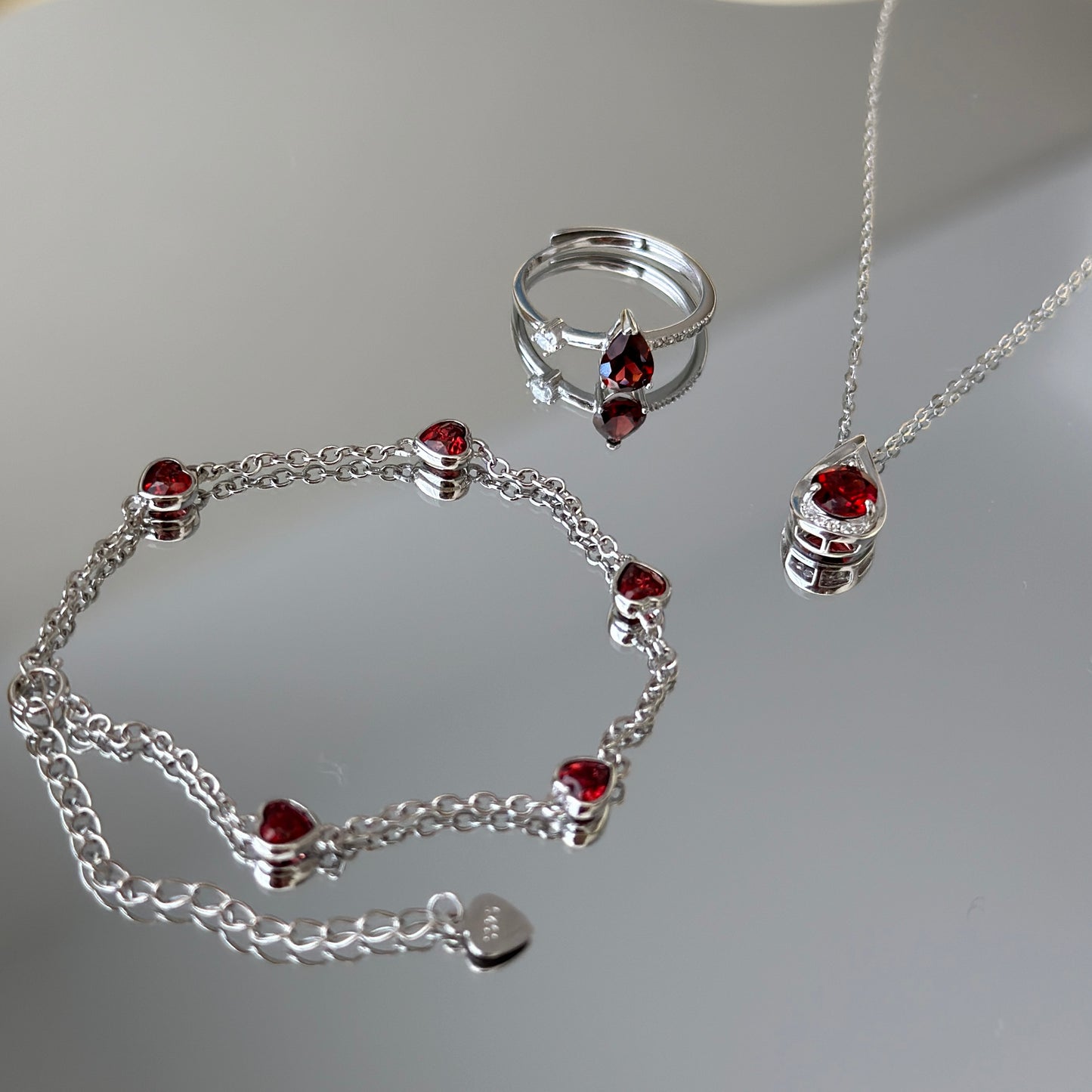 Natural Garnet Jewelry Set