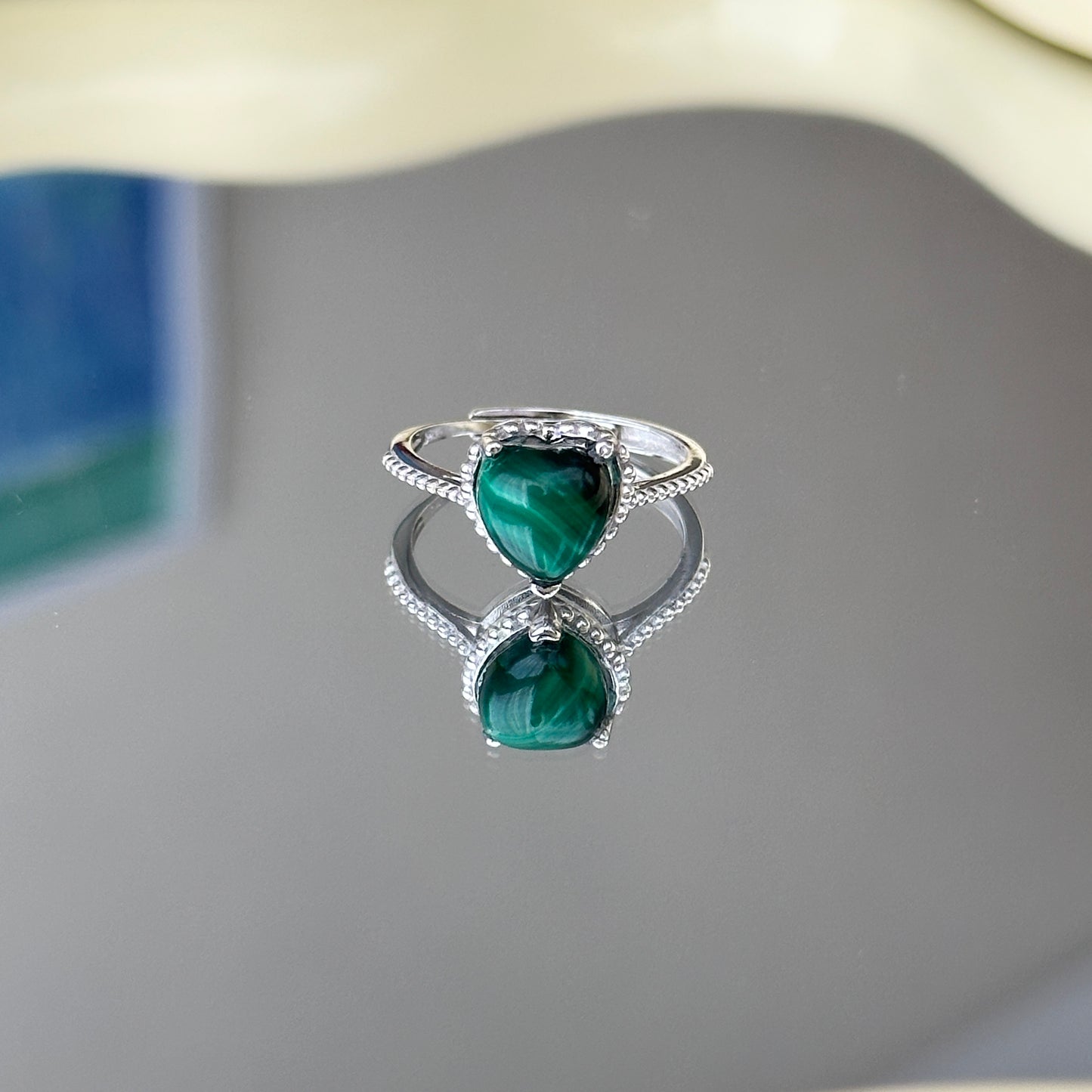 Heart Malachite S925 Ring