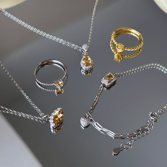 Natural Citrine Jewelry Set