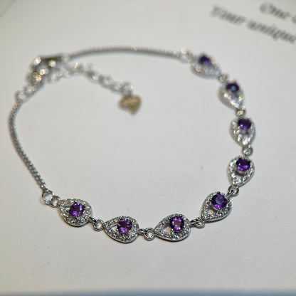 Lock & Lock: Natural Amethyst Silver Bracelet