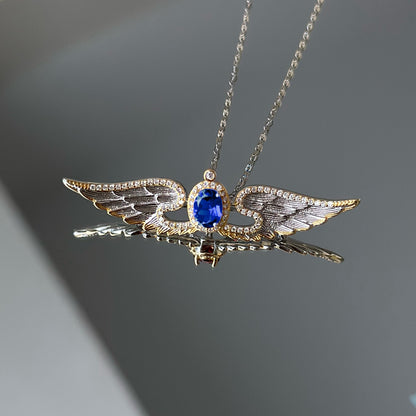Wings of Liberty Versatile Brooch/Necklace-Sapphire