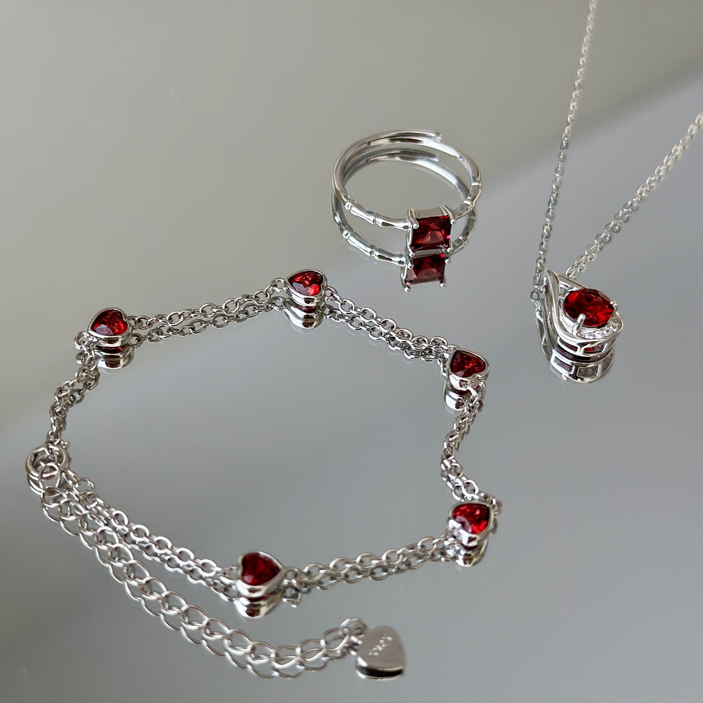 Natural Garnet Jewelry Set